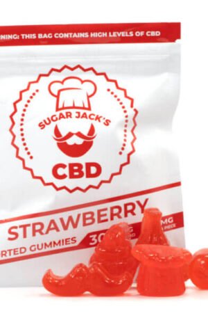 300mg CBD Assorted Strawberry Gummies (Sugar Jack’s)